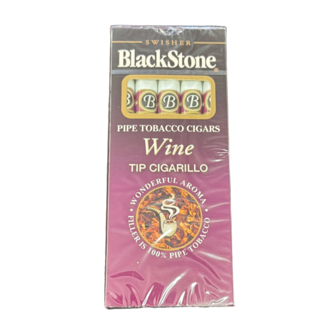 Pack of Black Stone Pipe Tobacco Cigars on a wooden surface