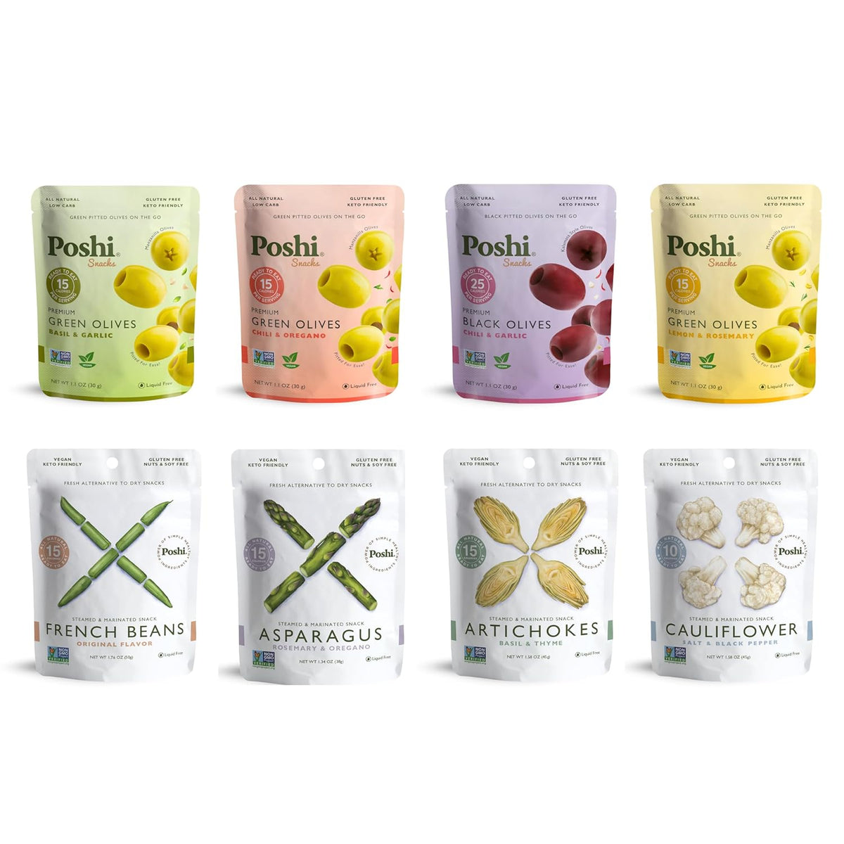 POSHI Pitted Olives & Marinated Veggie Asst.