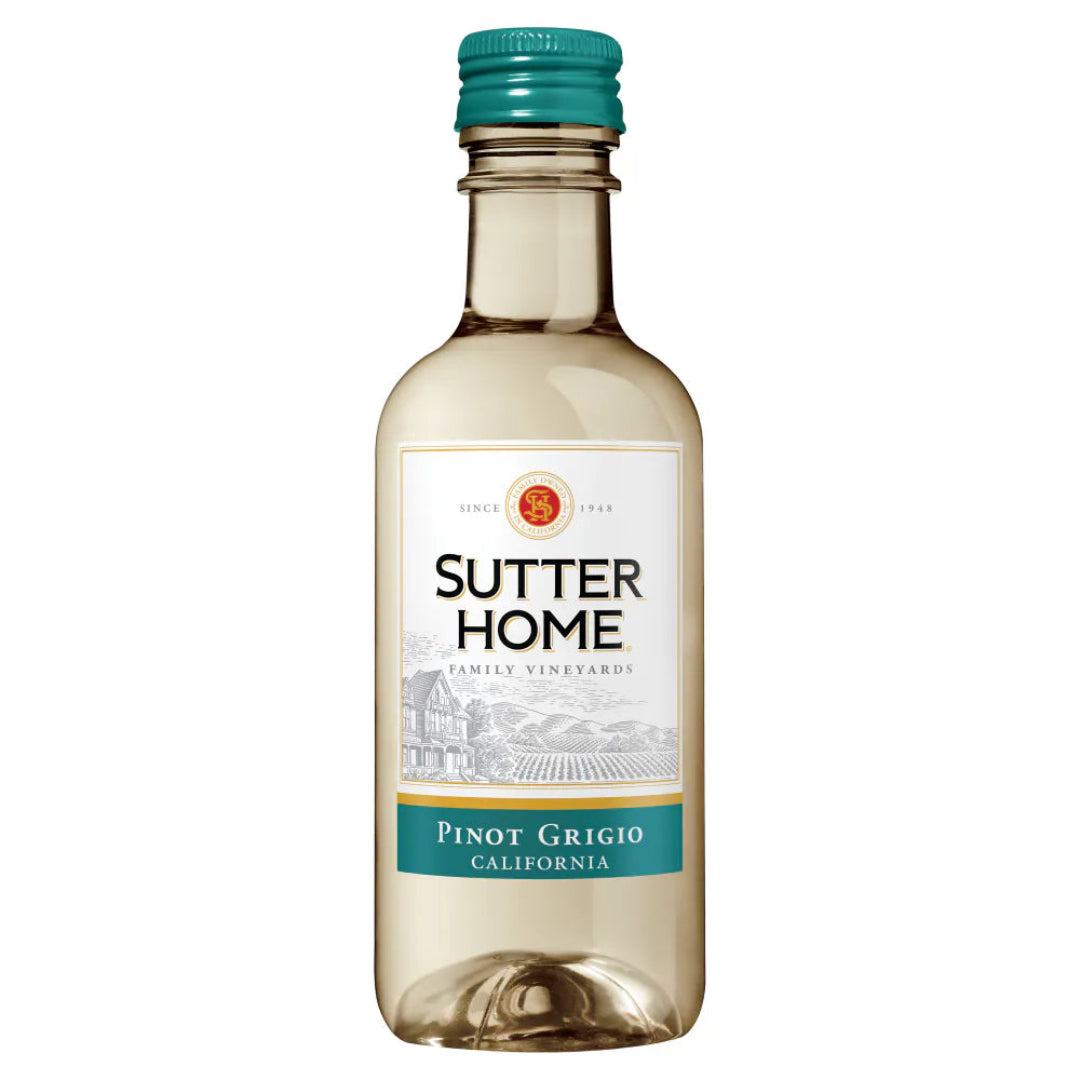 Sutter Home Pinot Grigio wine bottle on a white background