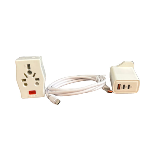 Wall-mounted electrical outlet with multiple sockets 