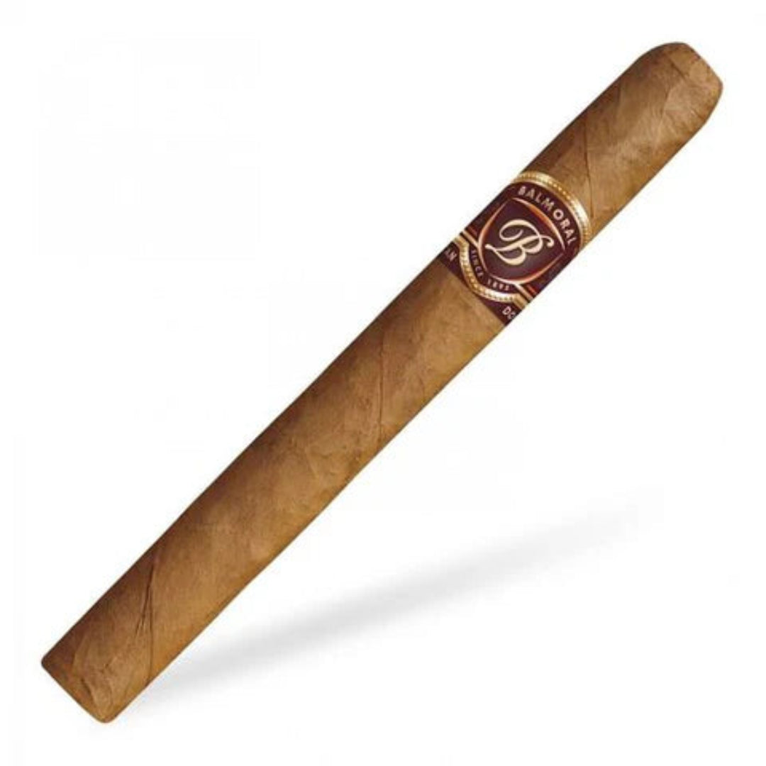 Cigar with a band featuring a logo on a white background