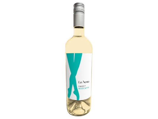 Wine bottle with a unique label featuring a design on a white background