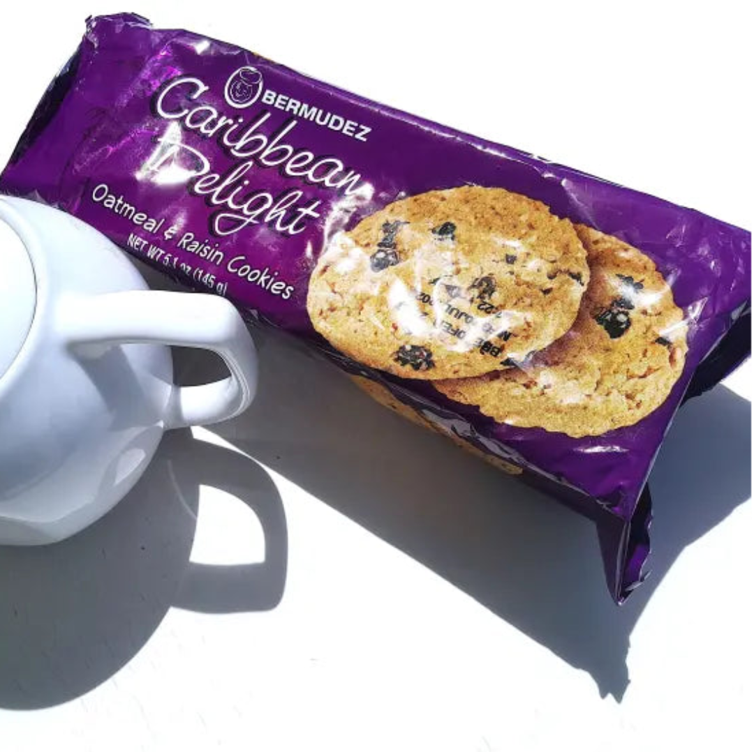 Purple package of Bermudez Caribbean Delight cookies 