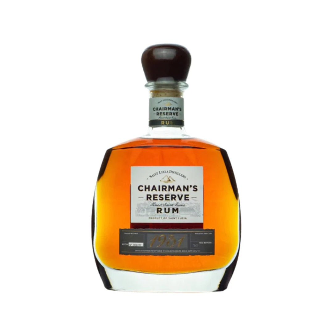 Chairman's Reserve Rum bottle on a white background