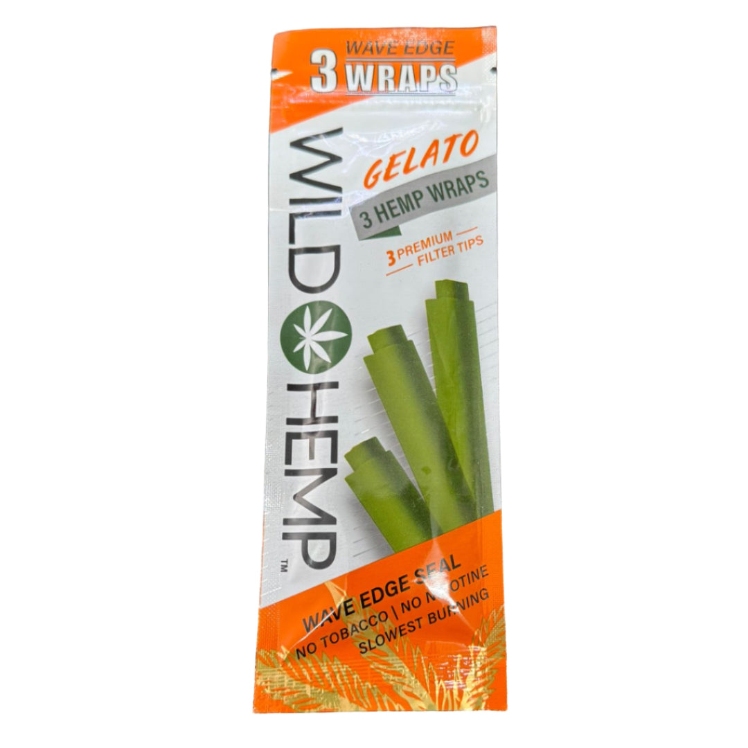 Pack of Wild Hemp Hemp Wraps on a dark surface