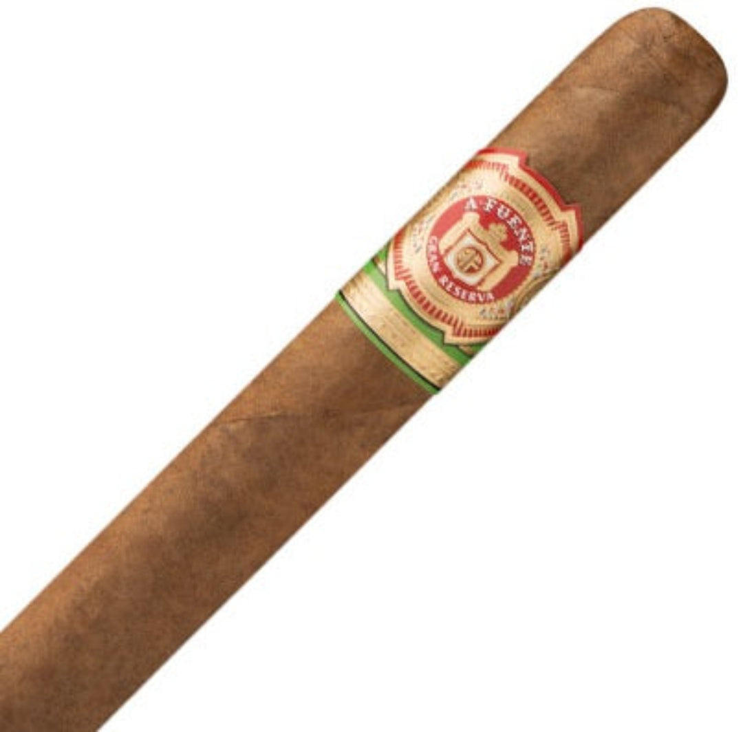 Cigar with a visible label on a white background