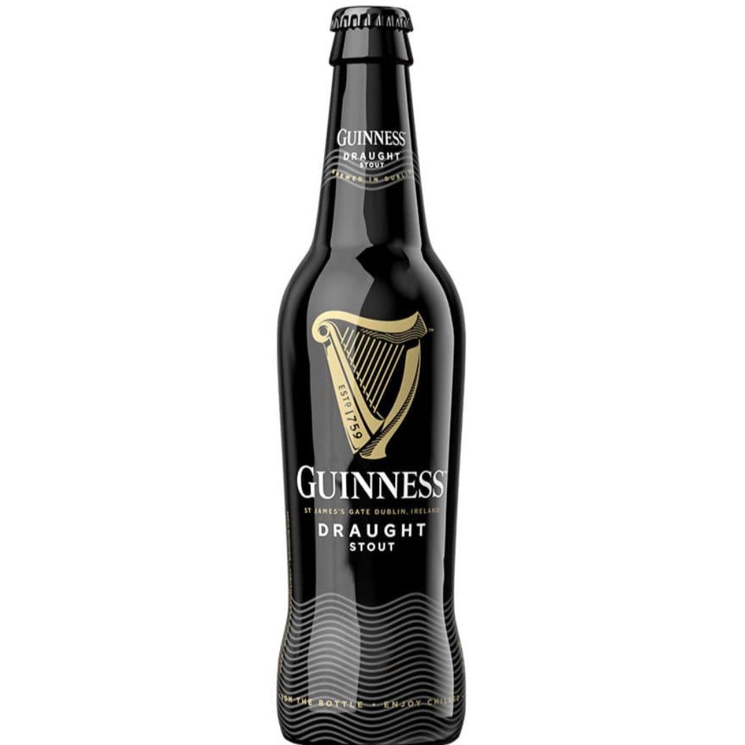 Guinness Draught Stout bottle on a white background