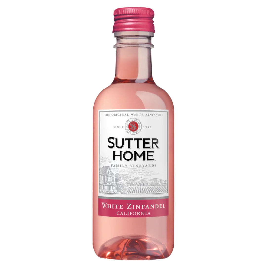 Sutter Home White Zinfandel wine bottle on a white background