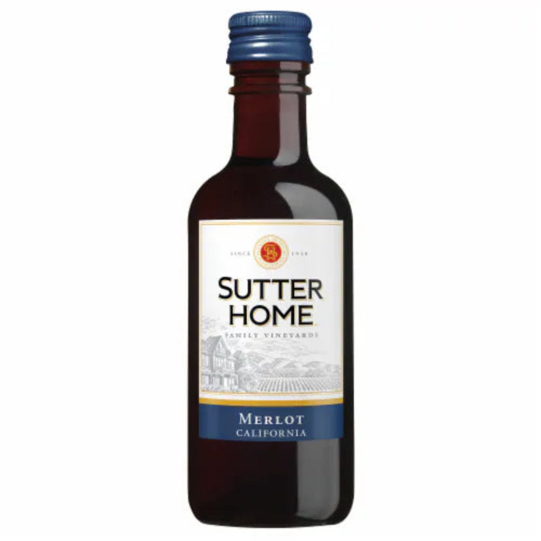 Sutter Home Merlot wine bottle on a white background