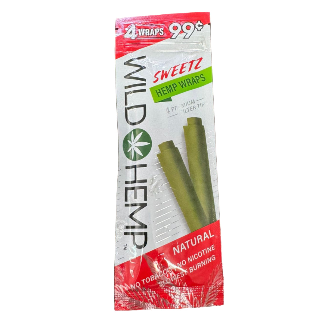 Pack of Wild Hemp Sweetz Hemp Wraps on a dark surface