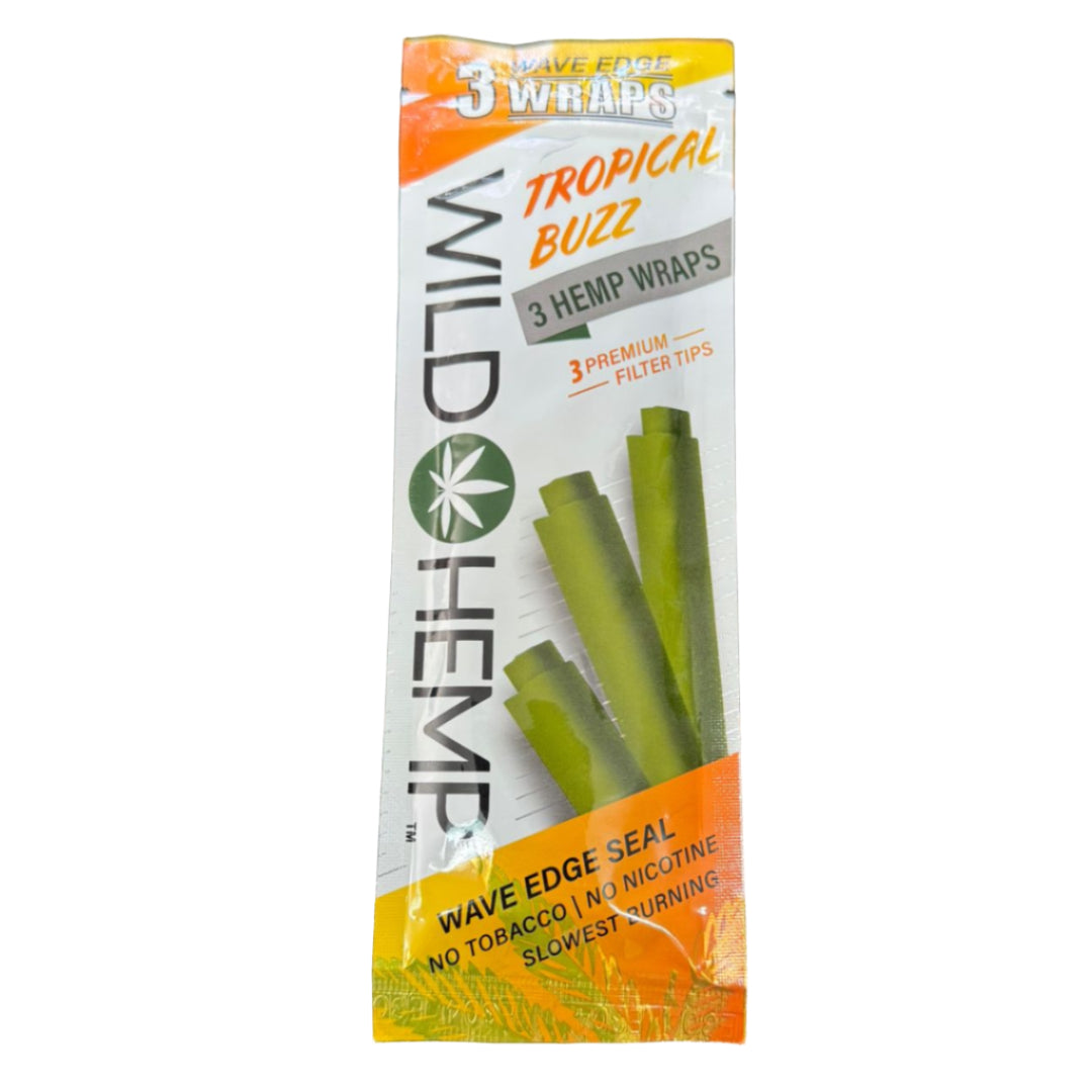 Pack of Wild Hemp Wraps on a dark surface